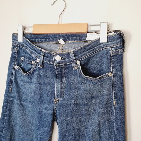 RAG & BONE Blue Distressed Skinny Jeans - Picture 5 of 11